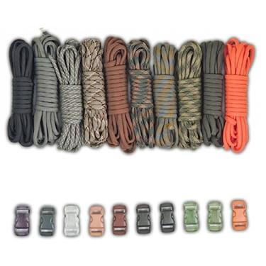 Imagem de Paracord Planet Kit de artesanato de paracord tipo III de 250 kg com fivelas – 30,5 m