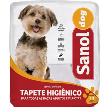 Imagem de Sanol Dog, Tapete Higiênico Descartável para Cães, 14 unidades, Tamanho total 60cm X 57cm, Tamanho de absorvição 49cm X 42,5cm