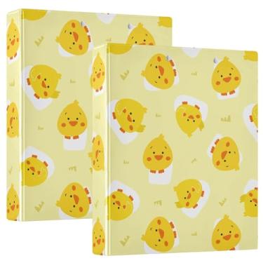 Imagem de Little Cute Chicken Duck fichários de caderno de 3,5 cm e 3,5 cm, fichários de caderno com bolsos internos, 1/2 pacote, material de escritório capa dura