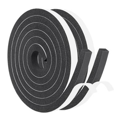 Imagem de Yotache Fita de vedação de espuma 1/5.1 cm x 3/20.3 cm, isolamento térmico autoadesivo, espuma de neoprene, 2 rolos x 2,5 pés cada, total de 3 metros de comprimento
