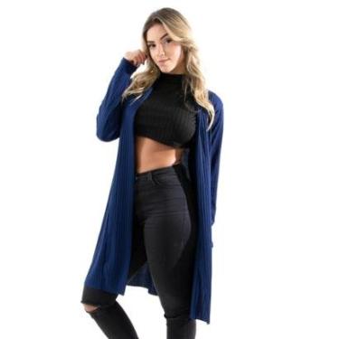Imagem de Cardigan Kimono Canelado Longo-Feminino