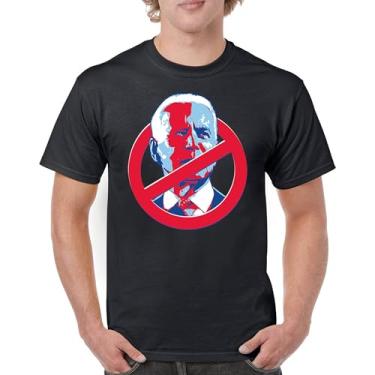 Imagem de Camiseta No Biden Anti Sleepy Joe Republican President Pro Trump 2024 MAGA FJB Lets Go Brandon Deplorable Camiseta masculina, Preto, 4G