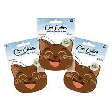 Imagem de Car Cuties Fofo FRESHENER DE AR DE CARRO DE CAT - Design de gato fofo, perfume de longa duração, parte dos lucros beneficia PAWS Chicago (pinho fresco - pacote com 3)