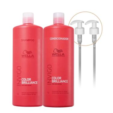 Imagem de Kit Wella Professionals Invigo Color Brilliance Shampoo Extra 1L E Válvula (4 Produtos)