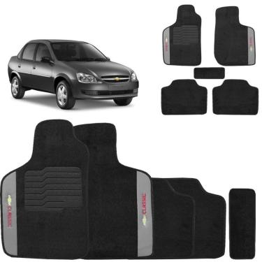 Imagem de Jogo Tapetes Carpete Corsa Classic 2002 a 2016 Preto 5 Peças