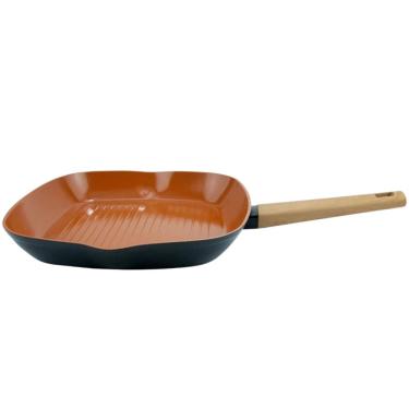Imagem de Grill Em Alumínio Com Revestimento Cerâmico Norma 28cm 2,1L Fracalanza Cinza