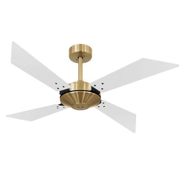 Imagem de Ventilador Teto Volare Dourado 4 Pás Brancas 220V