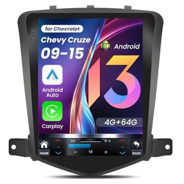 Imagem de 10,4 polegadas 5G WiFi 8 núcleos 4G + 64G rádio estéreo para carro para Chevrolet Cruze 2009-2015 com CarPlay e Android Auto Android 13 suporte de navegação GPS 48EQ espelhamento AirPlay traseira