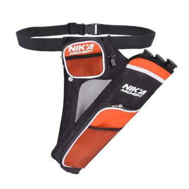 Imagem de SHENG-RUI Aljava de quadril para flechas, 3 tubos ajustáveis de nylon para prática de arco recurvo e composto para jovens e adultos.