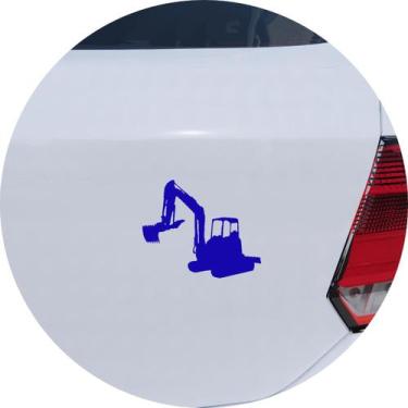 Imagem de Adesivo de Carro Retroescavadeira Trator - Cor Dourado - Melhor Adesiv