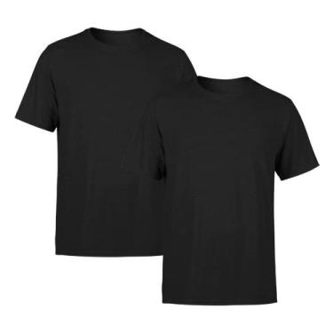 Imagem de Kit 2 Camisetas AMGK Masculina Lisa Premium 100% Algodão, Preto, Mascu