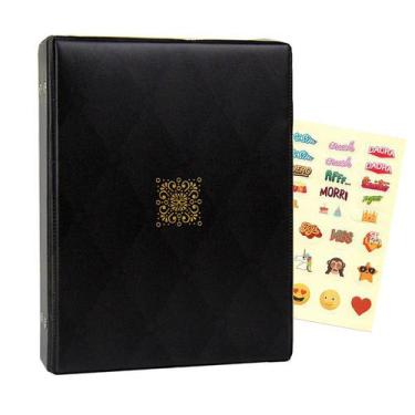 Imagem de Álbum de Fotos 10x15 500 Fotos Luxo Preto c/Adesivos - 10024 - TUDOPRA