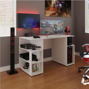 Imagem de Mesa Para Computador Gamer Somália - Branco Bela Casa - Bela Casa Move