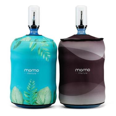 Imagem de Kit 1 Bomba Momo Branca + 1 Capa Dupla Face P Galão Oceano