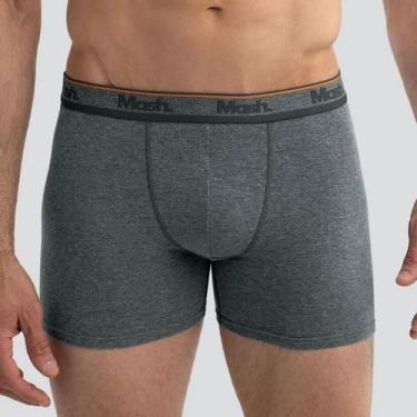 Imagem de Cueca Boxer Plus Size Mash 170.47 Modelagem Longa, XGG, Cinza mescla