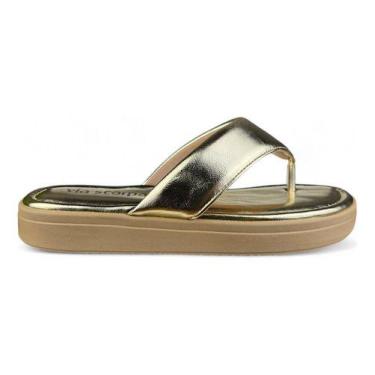 Imagem de Sandália Feminina Chinelo Via Scarpa Tendência, 36 BR, Dourado
