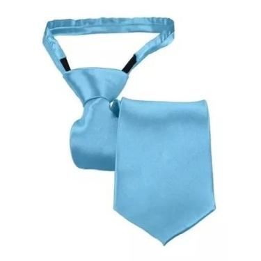 Imagem de Gravata Adulto Slim Fit Com Nó Pronto Ref: 255 - HERO MEN, Azul bebê