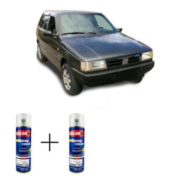 Imagem de Spray automotivo cinza savelha fiat + verniz spray 300ml - Sherwin Wil