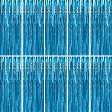 Imagem de Cortina de franja BTSD-Home Aquamarine Foil 1x2,45 m - pacote com 10