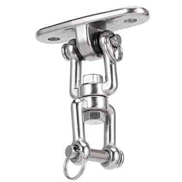 Imagem de Kit de suspensão para cadeira de rede Vomeko Suporte para teto giratório, removível e fácil de conectar Cabides de balanço pesados ​​de aço inoxidável, saco de areia para cadeira (Style V)