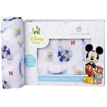 Imagem de 20 Fralda De Pano Dupla Estampada Mickey - Disney Bebe - Dugu