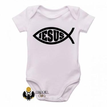Imagem de body nenê criança roupa bebê Jesus Ichthys - Empório Dutra, G   ( 4-8 