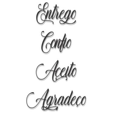 Imagem de Entrego Confio Aceito Agradeço Madeira Mdf Lettering Preto - Artpical