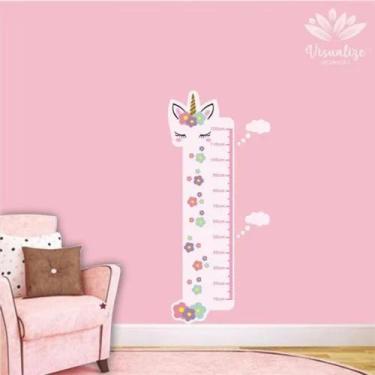 Imagem de Adesivo De Parede Régua Medidor Criança Unicórnio - pinkie