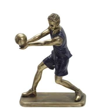 Imagem de Figura Decorativa Estatueta Homem Jogador De Vôlei 23 X 16 X 11 Cm - M