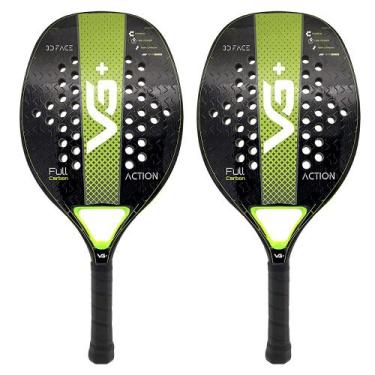 Imagem de Kit com 2 Raquetes de Beach Tennis Classic Full Carbon Vg Plus