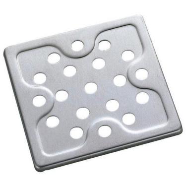 Imagem de Grelha Meber Inox Quadrada 1810 C 10 cm Cromado - Meber Metais