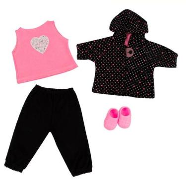 Imagem de Kit Roupa de Boneca Luxo Reborn Adora Moletom Laço de Fita