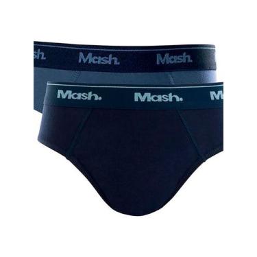 Imagem de Kit/2 Cueca Slip Infantil Mash 113.04 Algodão T. P/GG, GG, Az20, Azul 