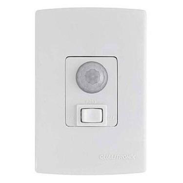 Imagem de Sensor de Presença Embutir com Tecla 180g Qi6m Qualitronix, Branco