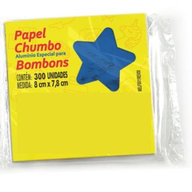 Imagem de Papel Chumbo para Bombom e Trufa 8x7,8cm 300 Unidades - Lucky Fest, Az