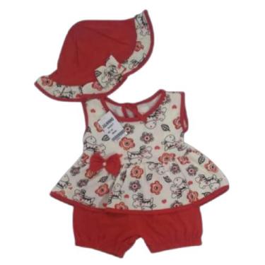 Imagem de Roupa de bebê menina verão banho de Sol conjunto com chapéu - Duda Sho