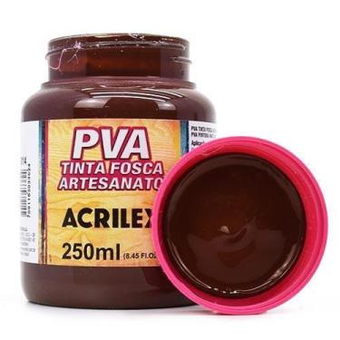 Imagem de Tinta PVA Fosca para Artesanato 250ml - Acrilex, 814 - CHOCOLATE