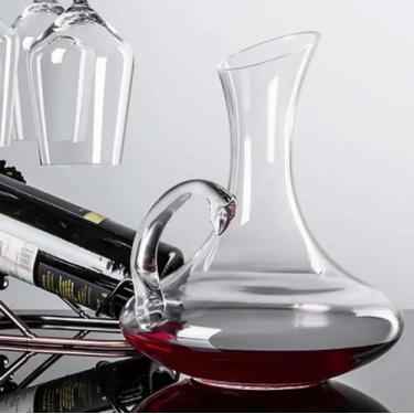 Imagem de Decanter Merlot Vinho 1,2l Vidro Lapidado C/ Alça Aerador Sommier Bohe