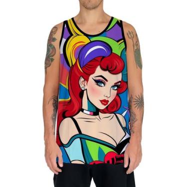 Imagem de Camiseta Regata Tshirt Estampa Mu.lher Ruiva Pop Art Moda 1 - Enjoy Sh