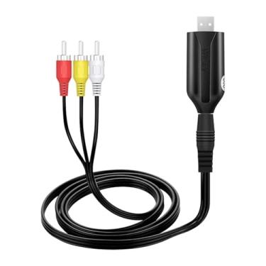 Imagem de BaotyJie Placa de captura de vídeo USB 2.0, placa de áudio e vídeo com tampa fácil, cabo RCA AV, cabo de dispositivo de captura de vídeo