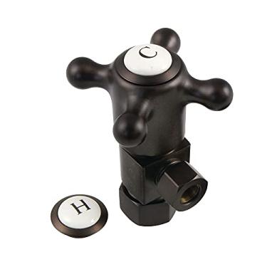 Imagem de Kingston Brass CD53305BX Heritage Cartucho de disco rígido de cerâmica de 1,5 cm x 9,5 mm O.D Anti-Seize Deluxe Quarter Turn Parada de ângulo de cerâmica, bronze polido a óleo