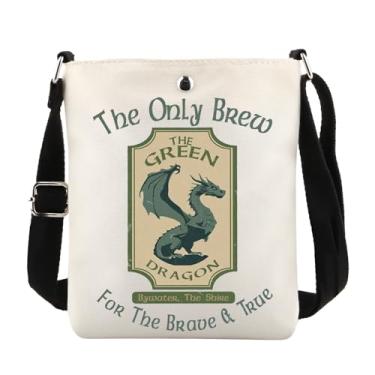 Imagem de MAOFAED Presente inspirado no filme Hobbit, bolsa transversal de dragão de fantasia, a única bebida para os valentes e verdadeiros, presente para amantes de dragões, Brave True