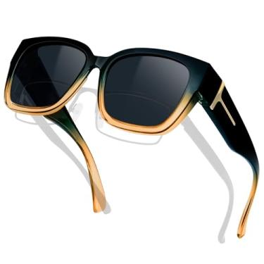 Imagem de KANASTAL Óculos de Sol Polarizado Feminino Masculino Proteção UV 400 Oculos Preto Black Sunglasses over Glasses -Armação Marrom