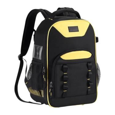 Imagem de Ioensy Mochila para ferramentas Mochila para serviços pesados Bolsa para ferramentas Alças duplas Acessório Portátil Oxford Tecido Vários bolsos Industrial