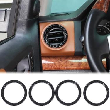Imagem de Aunginsy Acabamento de anel de saída de ar condicionado para console central compatível com Toyota Tundra 2014-2021 Instrumento Ar Condicionado Ventilação Capa de Destaque Moldura Decorativa ABS