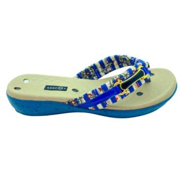 Imagem de Sandália magnética dedo feminina conforto KENFOOT - Azul, Azul, 36