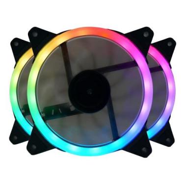 Imagem de Kit 3 Cooler Fan Redragon 120mm Full RGB Preto - GC-F011