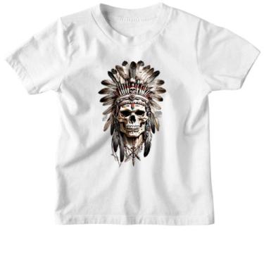 Imagem de Camiseta Infantil Caveira Indigena Cocar flechas cruzadas - Alearts, 8
