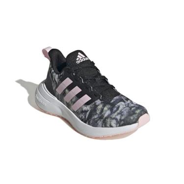 Imagem de adidas Tênis infantil Fortarun 2.0 Cloudfoam, Preto/rosa transparente/branco, 2 Little Kid