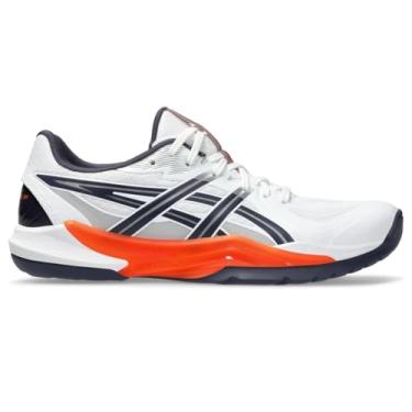 Imagem de ASICS Tênis masculino de handebol POWERBREAK FlyteFoam, Branco/Laranja Nova, 38